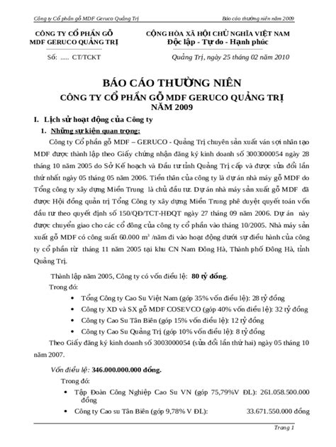 CNG TY C PHN G MDF GERUCO QUNG TR NM Doc Template PdfFiller