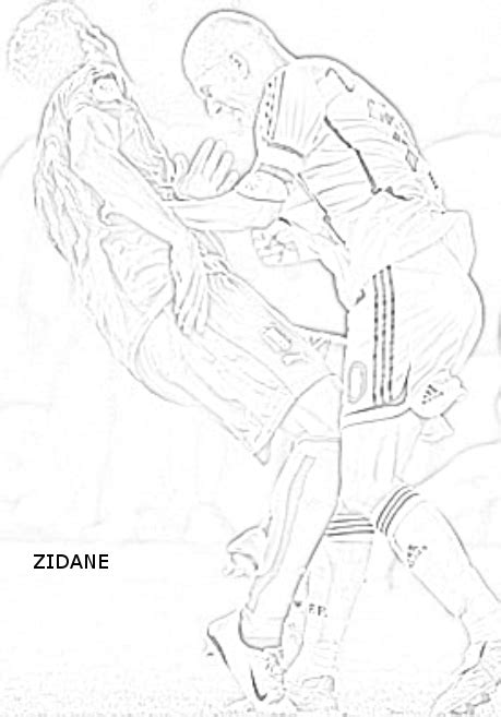 Coloriage Zinedine Zidane Et La Coupe Du Monde Gratuit Sport