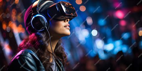 Premium Photo | A Virtual Reality Headset With User Immersed Wallpaper