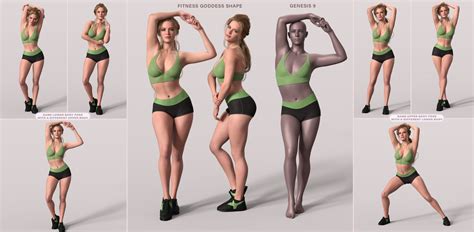 Z Fitness Goddess Shape And Pose Mega Set For Genesis 9 Daz 3d