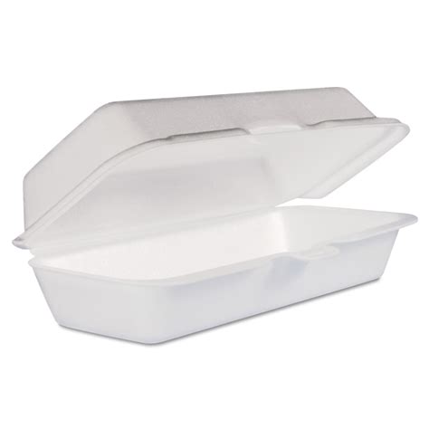 Dart Foam Hinged Lid Container Hot Dog Container 38 X 71 X 23