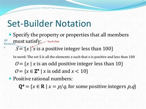 Set Builder Notation Definition Slidesharetrick