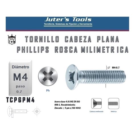 TORNILLO CABEZA PLANA PHILLIPS M4 0 70