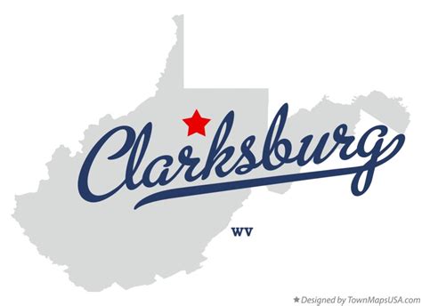 Map of Clarksburg, WV, West Virginia