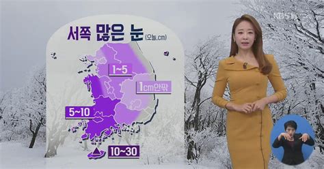 날씨 충남 서해안·호남 밤까지 눈내일 서울 영하 8도