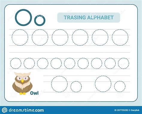 Alfabet Tracing Practice Letter O Werkblad Voor Overtrekken Pagina