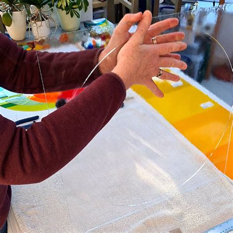 Cutting A Large Glass Circle Glass Art By Linda