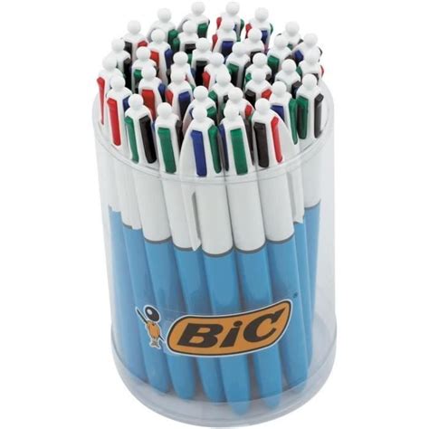 BIC 4 Couleurs Original Stylo Bille Rétractable Pointe Moyenne 1 0 mm