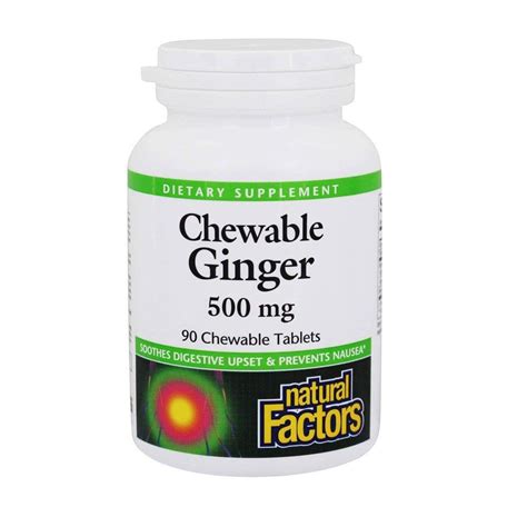 Natural Factors Chewable Ginger 90 Chewable Tablets Ebay