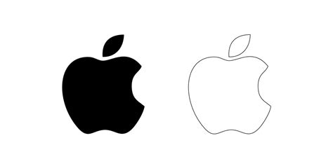 Logotipo De Apple Negro Aislado Sobre Fondo Blanco Vector En