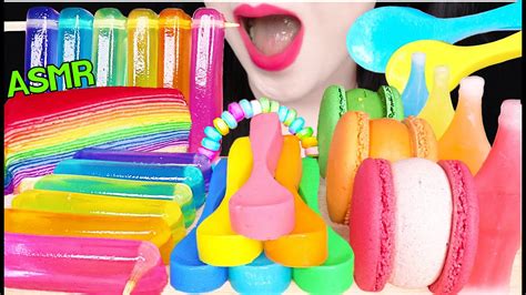 Asmr Rainbow Foods Edible Spoon Finger Jello Nik L Nip Wax Bottle 먹는