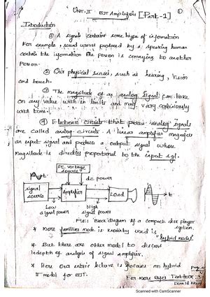 Chemistry Unit Notes Analog Electronic Circuits Studocu