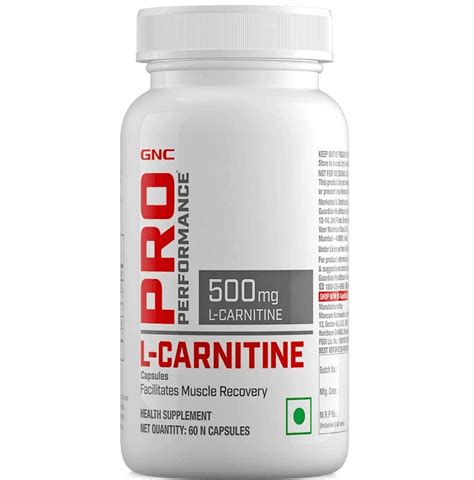 Buy Gnc Pro Performance L Carnitine Mg Capsules Online Nutristar