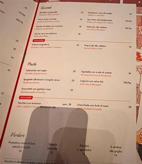 Menu Da Langosteria Bistrot Ristorante Milano Via Privata Bobbio