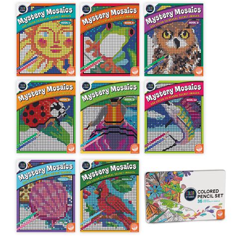 Mindware Color By Number Mystery Mosaics Book 1 18 Images Disguised