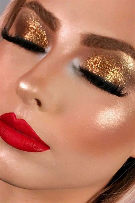 Pin By Make Up For Ever Us On Makeup Beauty Red Makeup Gold