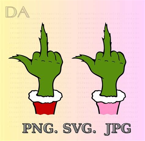 Grinch Middle Finger Svg Wrapped In Christmas Grinch Middle Etsy