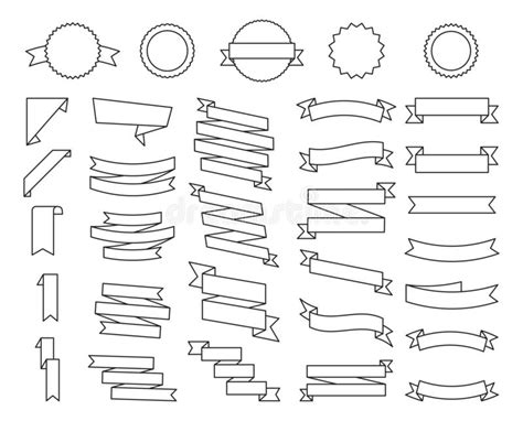 Plano Plano De Las Banderas De Las Cintas Del Vector Aislado En El