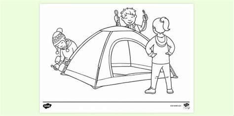 FREE Tent Colouring Sheet Colouring Sheets Twinkl