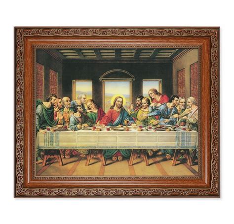 Last Supper Mahogany Finished Framed Art