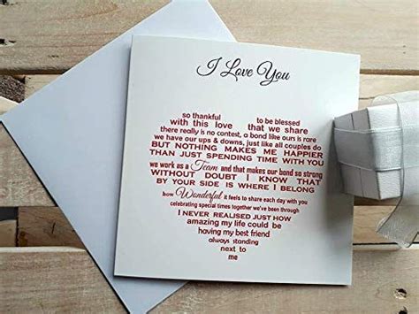 Sentimental I Love You Card Fiance Card Romantic Poem Husband