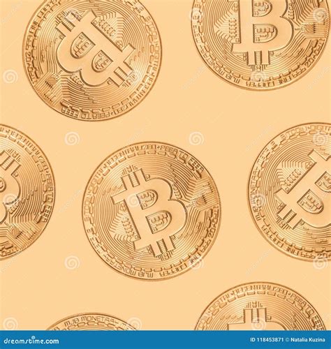 Seamless Pattern Bitcoin Stock Illustration Illustration Of
