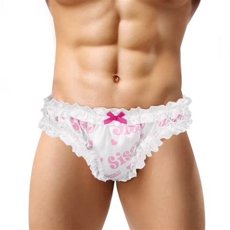 Culotte Sissy Homme Sexy Mignon Erotique Slip Homme Tanga Satin Sous