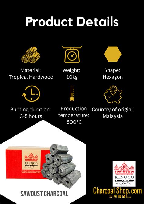 Charcoal Arang Sawdust Briquette Charcoal Standard Quality Kgs