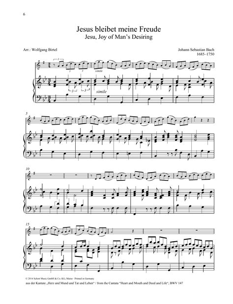 Jesu Joy Of Man S Desiring By Johann Sebastian Bach Sheet Music For