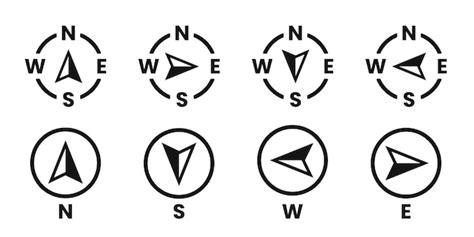 Premium Vector | Vector compass icons of north south east and west ...