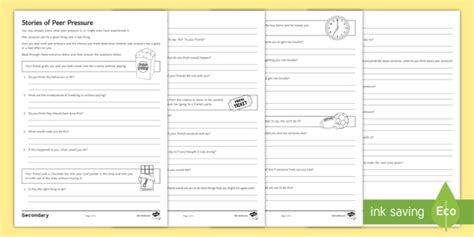 Peer Pressure Choices Worksheet Worksheet Teacher Made