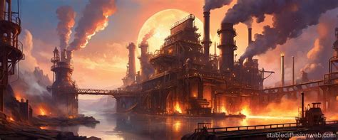 Steel Mill Desktop Wallpaper Stable Diffusion Online