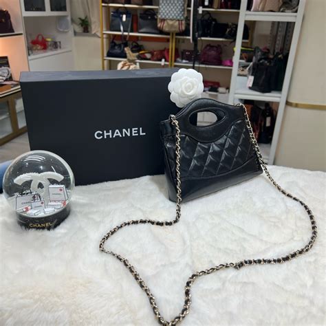 Chanel 24c Mini 31 Nano Bag 新款橫版 油蠟皮 黑金扣 全新 正版 超難買款式｜popchill 拍拍圈