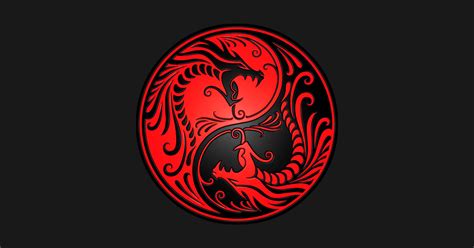 Red And Black Yin Yang Dragons Dragon T Shirt Teepublic