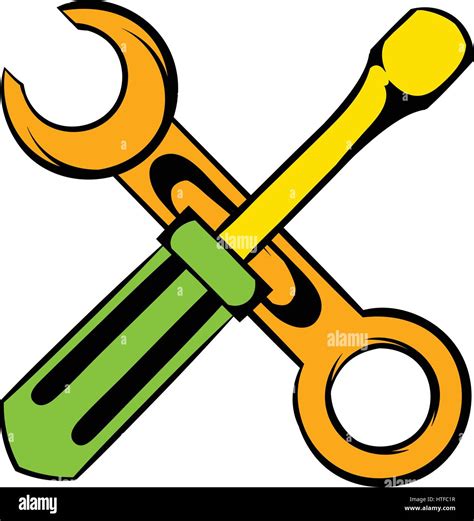 Screwdriver And Spanner Icon Cartoon Stock Vector Image Art Alamy