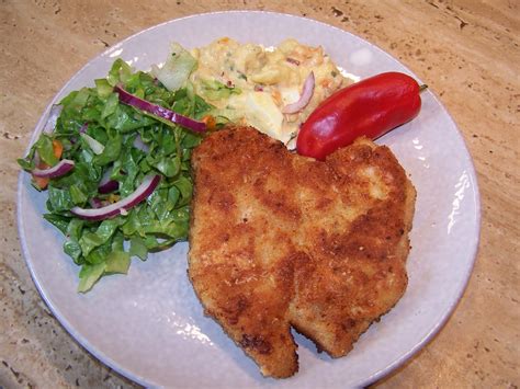 Puten Schnitzel Kartoffelsalat Endivien Salat Rezept Kochbar De