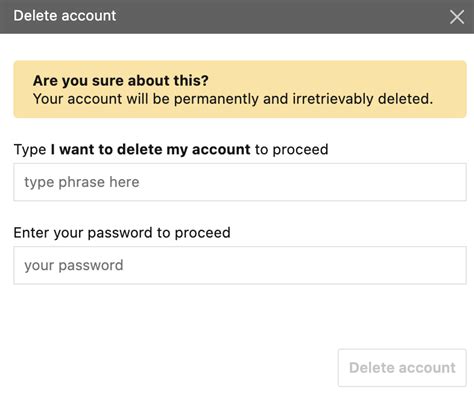 Delete Your Account Datalore
