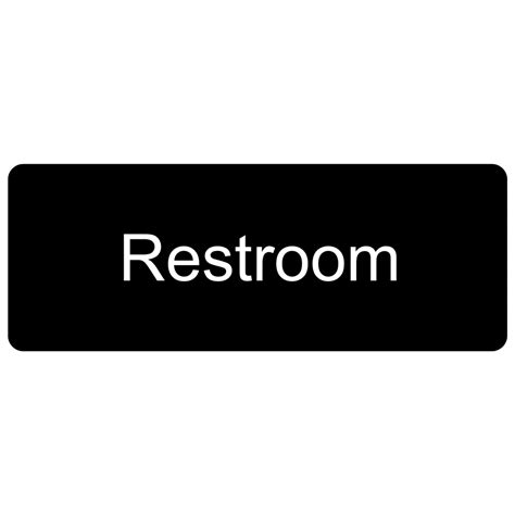 Restroom White on Black Engraved Sign EGRE-545-WHTonBLK Restrooms