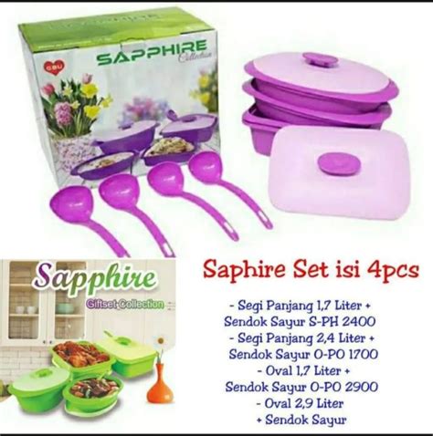 Wadah Saji Tempat Lauk Pauk Set Sapphire Set Isi Pcs Wadah