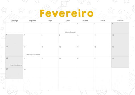 Calendario Mensal 2022 Coruja Fevereiro Fazendo A Nossa Festa