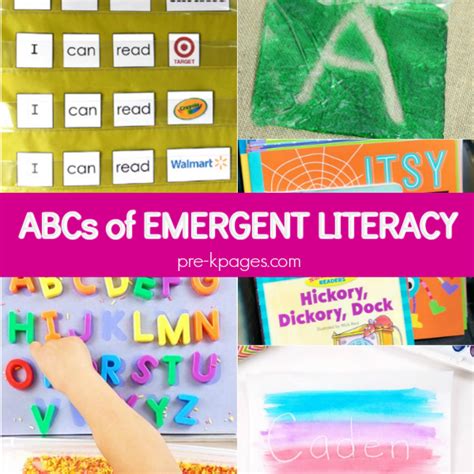 The Abcs Of Emergent Literacy Pre K Pages