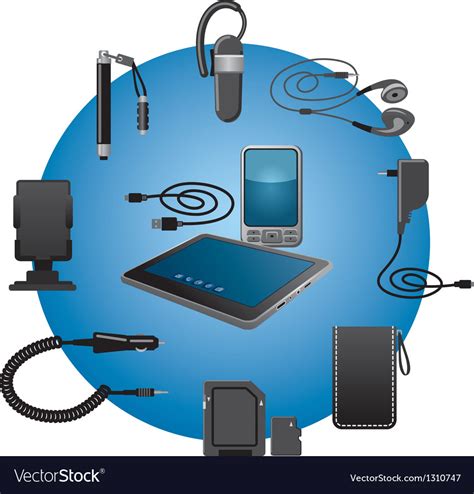 Mobile Devices Accessories Icon Set Royalty Free Vector