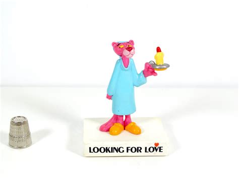 1989 Pink Panther Looking For Love Figurine Pink Panther In Pajamas Pink Panther Cartoon 80s