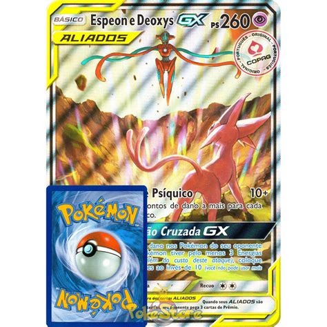 Carta Gigante Pokemon Espeon E Deoxys Gx Aliados Full Art Portugu S