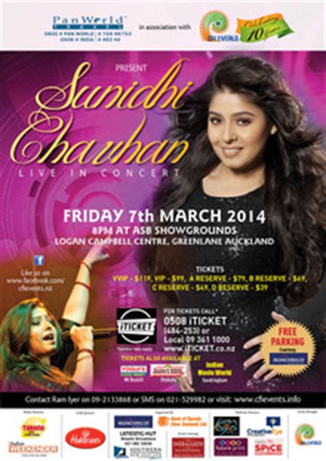 Sunidhi Chauhan Tickets, Tour Dates & Concerts 2026 & 2025 – Songkick