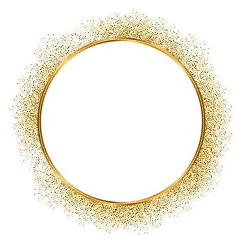 A Gold Circle Frame With Glitter On The Edges