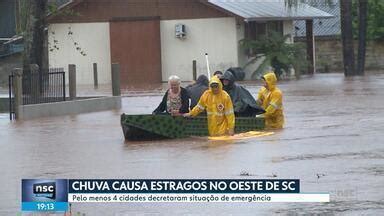 NSC Notícias SC Chuva causa estragos no Oeste de SC Globoplay