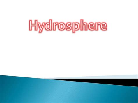 Hydrosphere Ppt