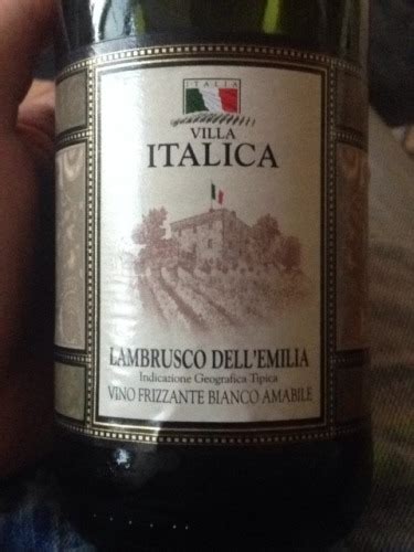 Villa Italica Lambrusco Dell Emilia Frizzante Bianco Amabile Vivino US