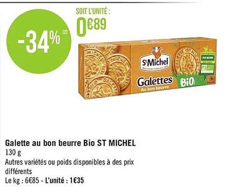 Promo Galette Au Bon Beurre Bio St Michel chez Supermarchés